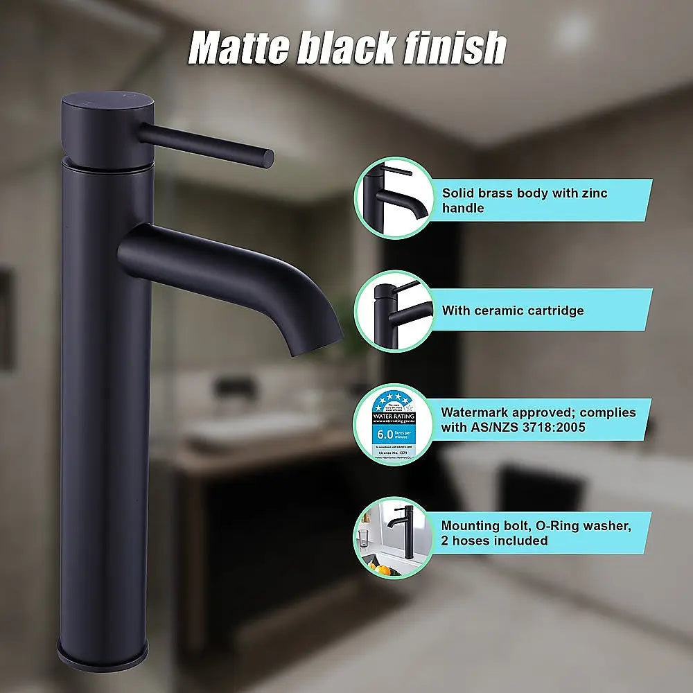 Tall Basin Mixer Tap Faucet -Kitchen Laundry Bathroom Sink - Furniture > Bathroom > Tap & Sink Accessories