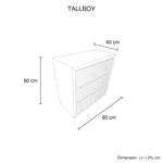 Tallboy MDF Brown Colour Waveform Design Three Drawers - Furniture > Bedroom > Dressers