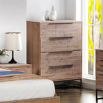 Tallboy with 4 Storage Drawers Assembled Solid Acacia Wooden Construction in Tea Colour - Furniture > Living Room