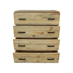 Tallboy with 4 Storage Drawers in Wooden Light Brown Colour - Furniture > Bedroom