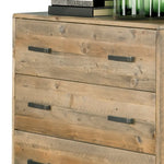 Tallboy with 4 Storage Drawers in Wooden Light Brown Colour - Furniture > Bedroom