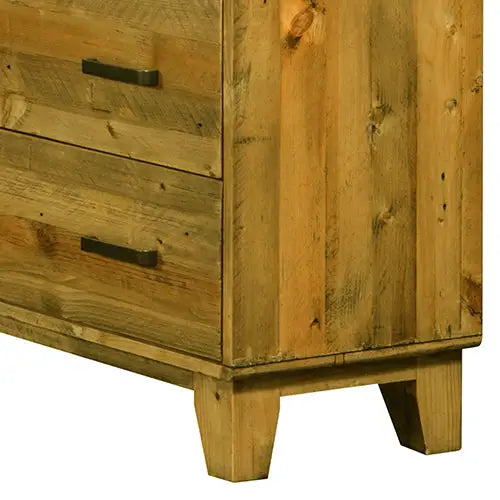 Tallboy with 4 Storage Drawers in Wooden Light Brown Colour - Furniture > Bedroom