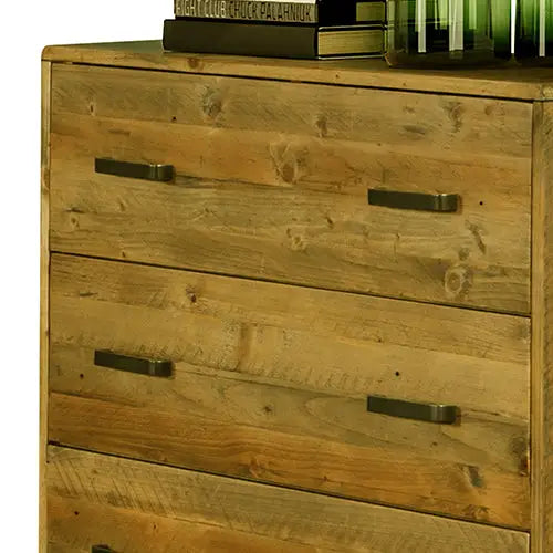 Tallboy with 4 Storage Drawers in Wooden Light Brown Colour - Furniture > Bedroom