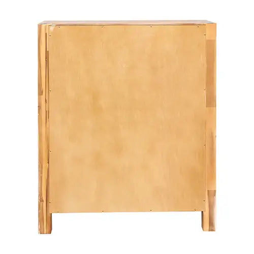 Tallboy with 4 Storage Drawers Solid Wooden Assembled in Oak Colour - Furniture > Living Room