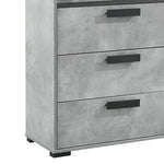 Tallboy with 5 Storage Drawers MDF Combination of Black & Cement Colour - Furniture > Bedroom > Beds & Bed Frames