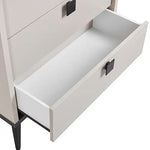 Tallboy with 5 Storage Drawers MDF Combination of Champagne and Black Colour - Furniture > Bedroom > Beds & Bed Frames