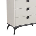 Tallboy with 5 Storage Drawers MDF Combination of Champagne and Black Colour - Furniture > Bedroom > Beds & Bed Frames