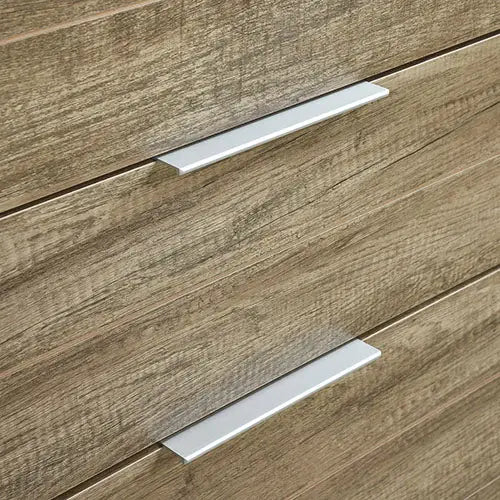 Tallboy with 5 Storage Drawers Natural Wood like MDF in Oak Colour - Furniture > Bedroom
