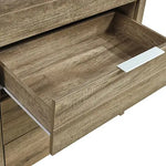Tallboy with 5 Storage Drawers Natural Wood like MDF in Oak Colour - Furniture > Bedroom