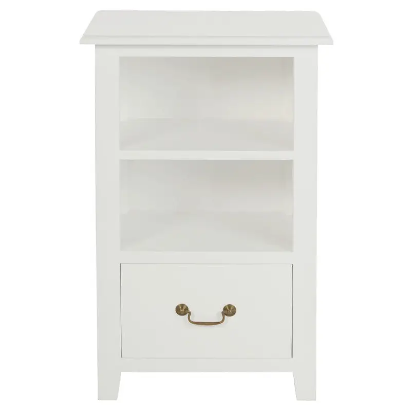 Tasmania 1 Drawer Solid Mahogany Timber Lamp Table (White) - Furniture > Bedroom > Beds & Bed Frames