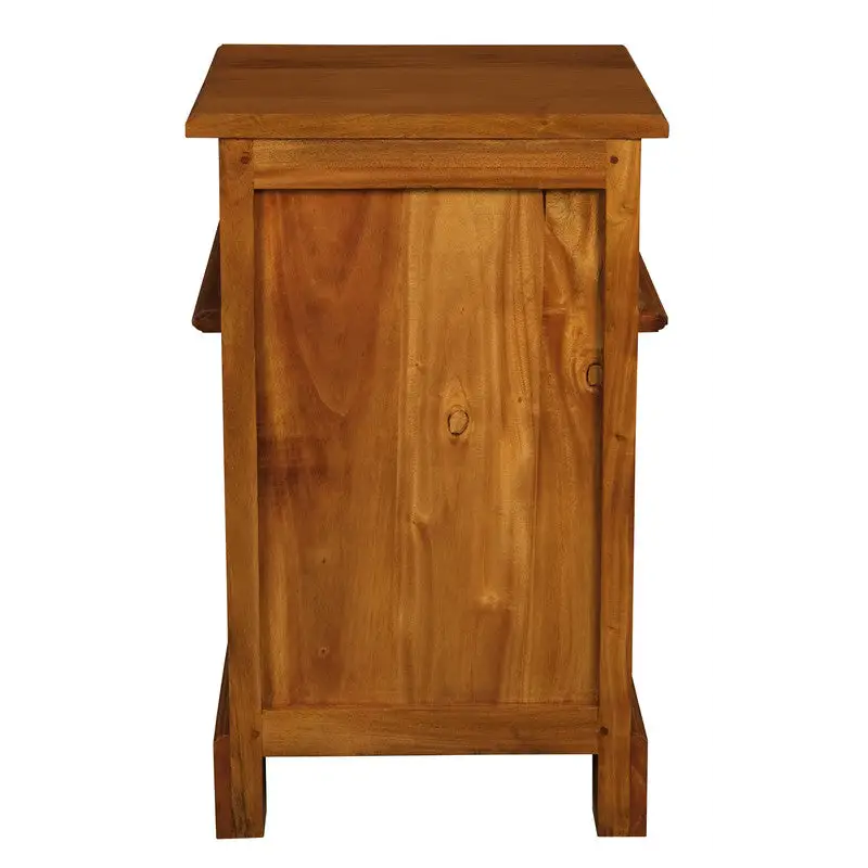 Tasmania 1 Solid Door 1 Drawer Bedside (Light Pecan) - Home & Garden > Decor