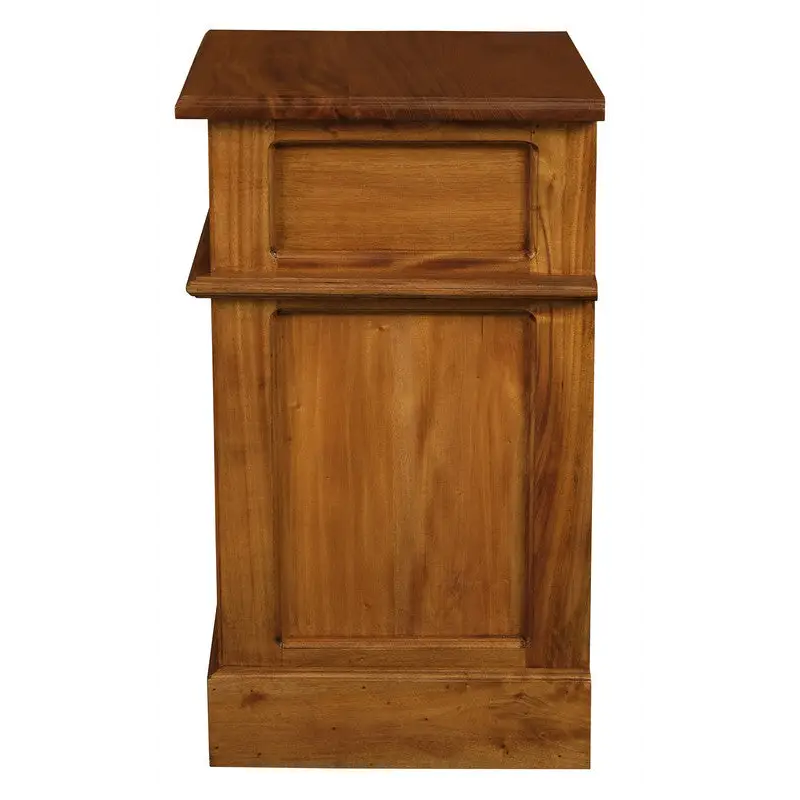 Tasmania 1 Solid Door 1 Drawer Bedside (Light Pecan) - Home & Garden > Decor