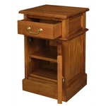 Tasmania 1 Solid Door 1 Drawer Bedside (Light Pecan) - Home & Garden > Decor