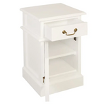 Tasmania 1 Solid Door 1 Drawer Bedside (White) - Home & Garden > Decor