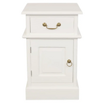 Tasmania 1 Solid Door 1 Drawer Bedside (White) - Home & Garden > Decor