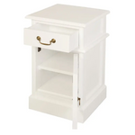 Tasmania 1 Solid Door 1 Drawer Bedside (White) - Home & Garden > Decor