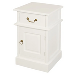 Tasmania 1 Solid Door 1 Drawer Bedside (White) - Home & Garden > Decor