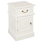 Tasmania 1 Solid Door 1 Drawer Bedside (White) - Home & Garden > Decor