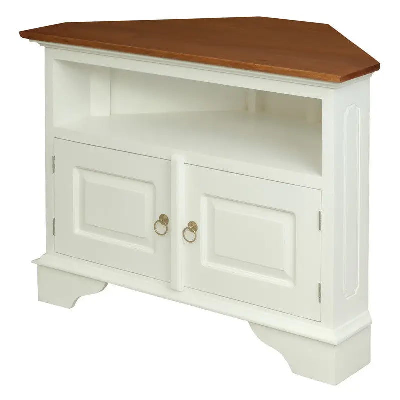 Tasmania 2 Door Corner TV Stand (White Caramel) - Home & Garden > Home & Garden Others