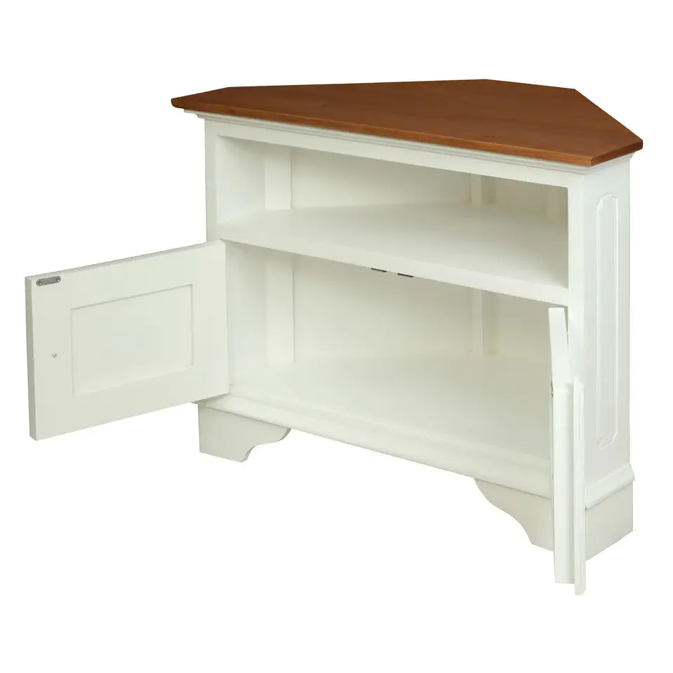 Tasmania 2 Door Corner TV Stand (White Caramel) - Home & Garden > Home & Garden Others