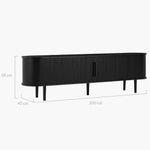 Tate 200cm TV Unit in Black - Furniture > Living Room > TV Units