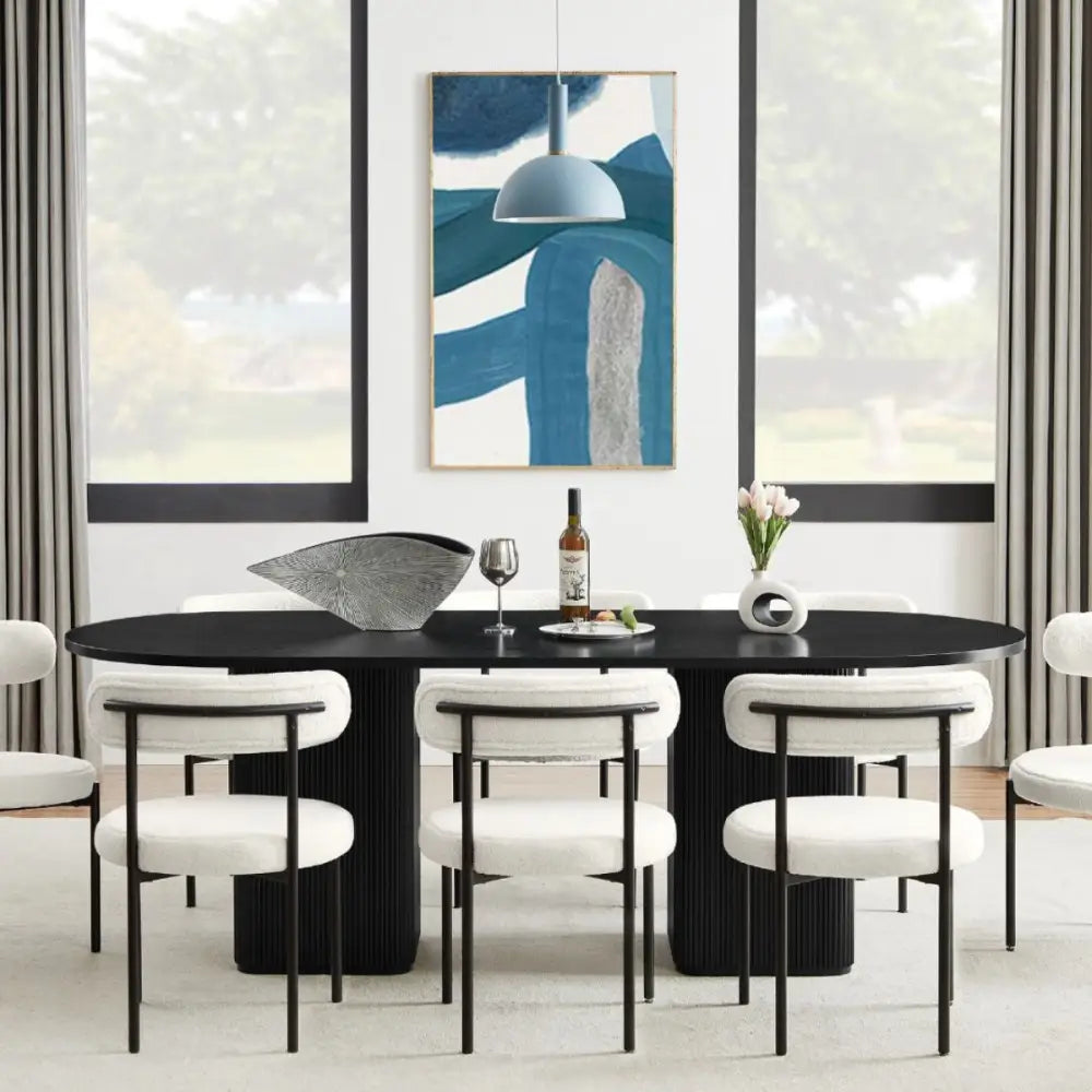 Tate 8 Seater Dining Table in Black - Furniture > Dining > Dining Tables