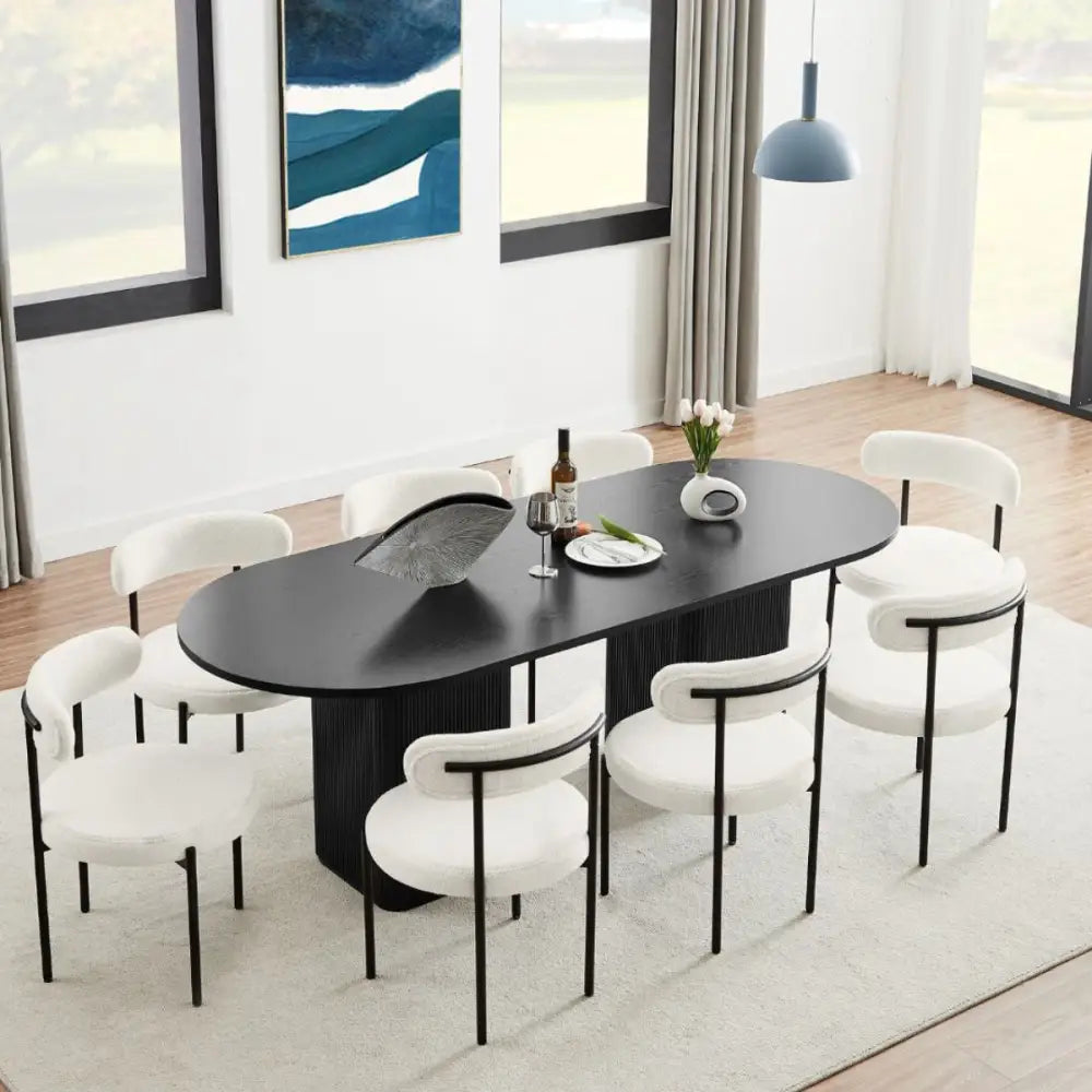 Tate 8 Seater Dining Table in Black - Furniture > Dining > Dining Tables