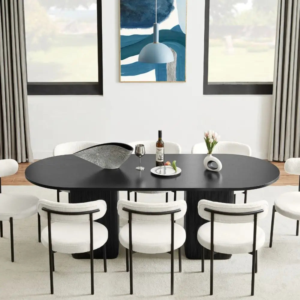 Tate 8 Seater Dining Table in Black - Furniture > Dining > Dining Tables
