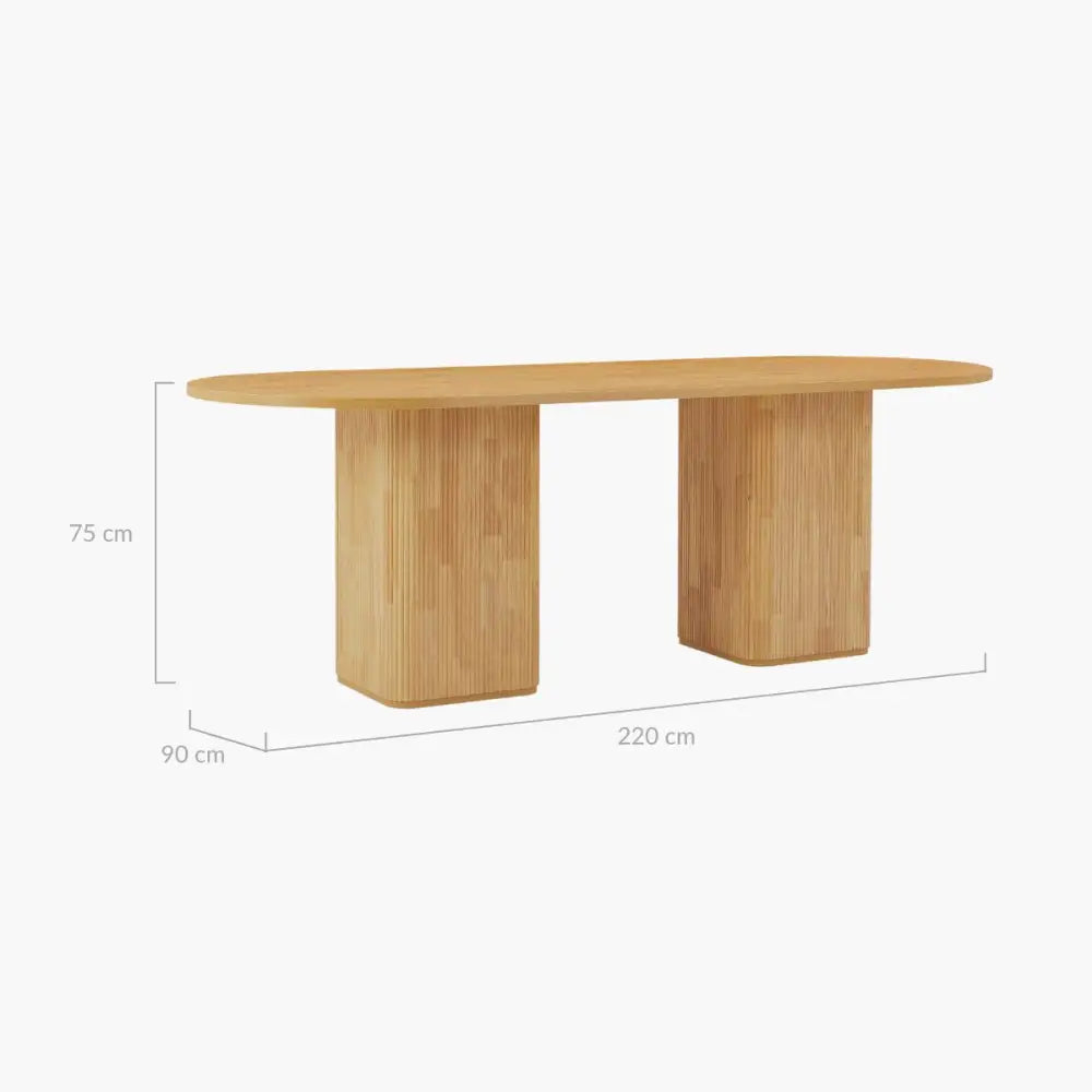 Tate 8 Seater Dining Table in Natural - Furniture > Dining > Dining Tables