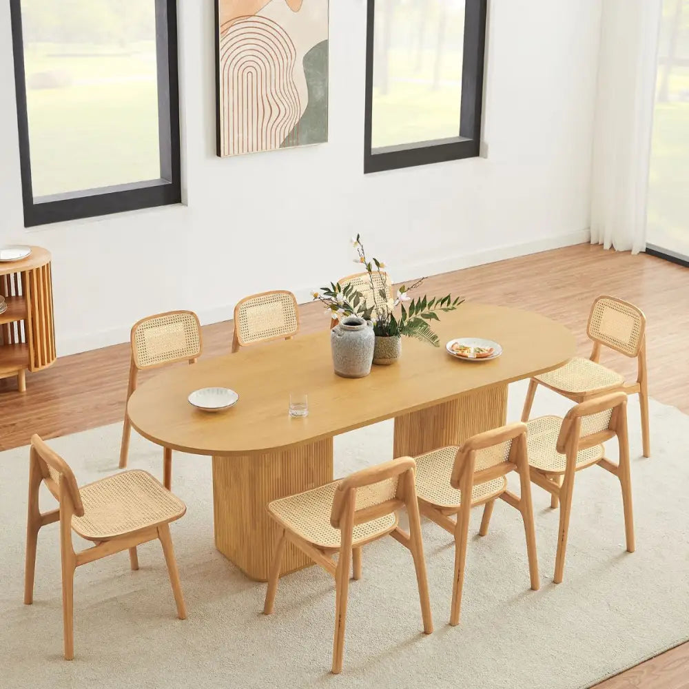 Tate 8 Seater Dining Table in Natural - Furniture > Dining > Dining Tables
