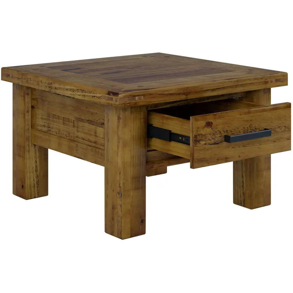Teasel Lamp Table 70cm Side End Sofa Tables Solid Pine Timber Wood - Rustic Oak - Furniture > Living Room