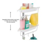 Telescopic Spring Tension Pole 4 Shelf Corner Bath Shower Rack Caddy Organiser - Home & Garden > DIY > Kitchen &