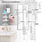 Telescopic Spring Tension Pole 4 Shelf Corner Bath Shower Rack Caddy Organiser - Home & Garden > DIY > Kitchen &
