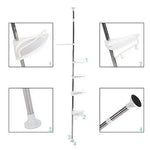 Telescopic Spring Tension Pole 4 Shelf Corner Bath Shower Rack Caddy Organiser - Home & Garden > DIY > Kitchen &
