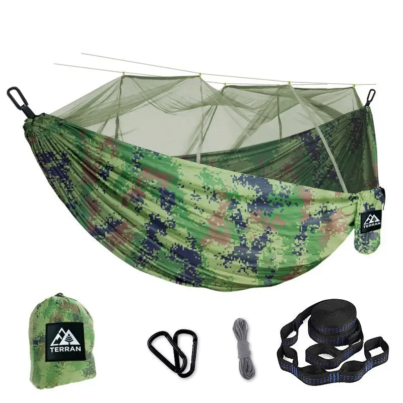 TERRAN Camping Hammock with Mosquito Net - Camouflage - Home & Garden > Hammocks > Hammocks & Accessories
