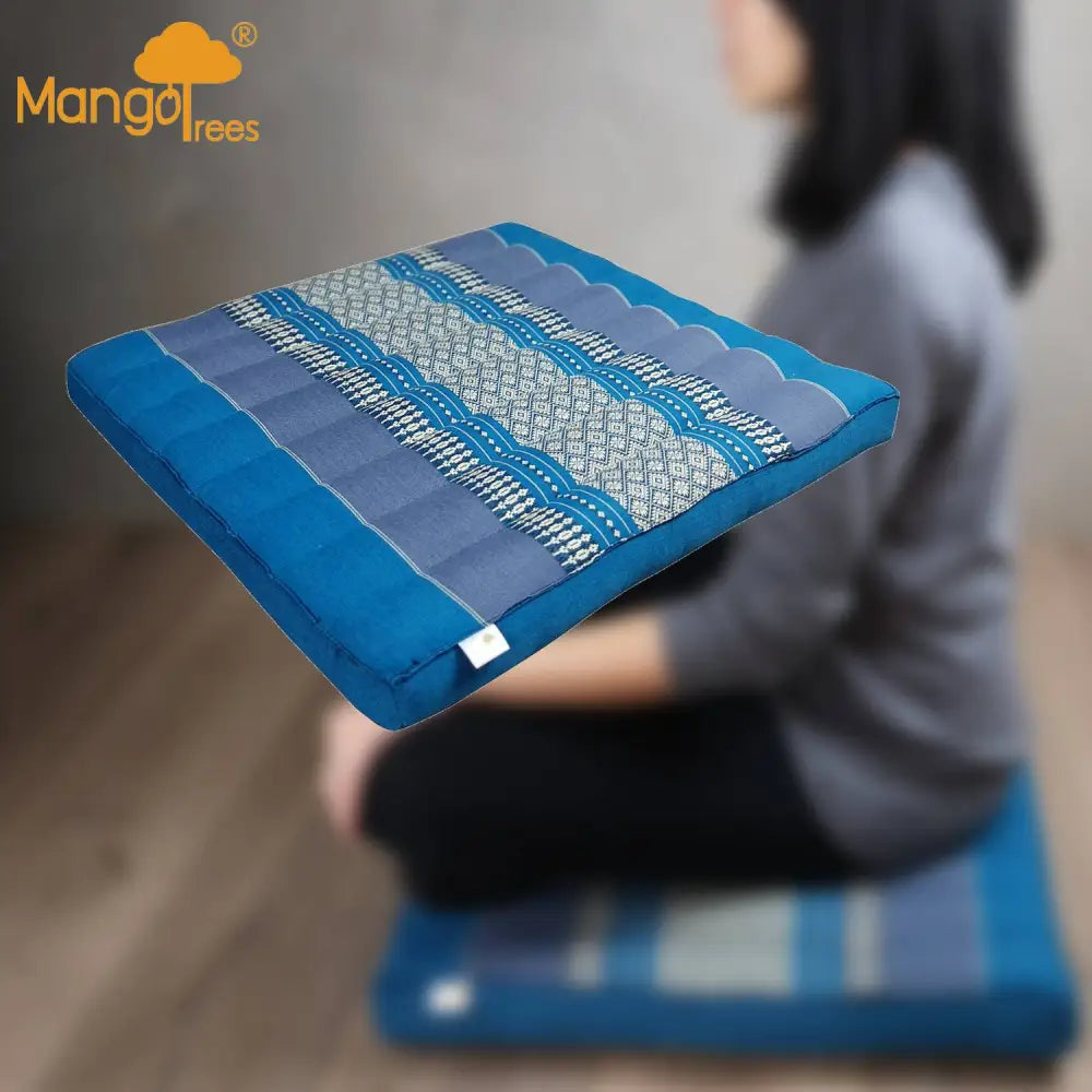 Thai Kapok Meditation Cushion Yoga Seat Blue - Home & Garden > Decor