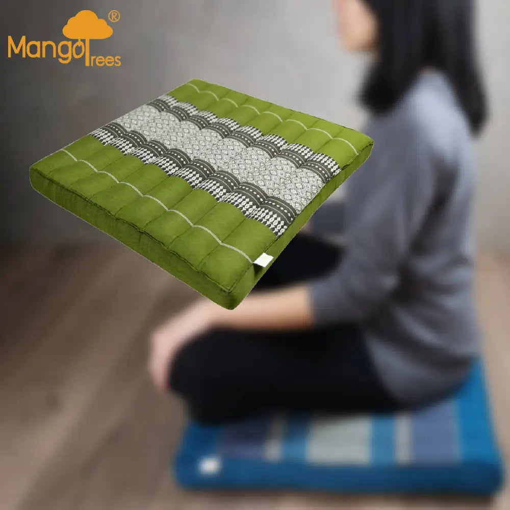 Thai Kapok Meditation Cushion Yoga Seat Green - Home & Garden > Decor