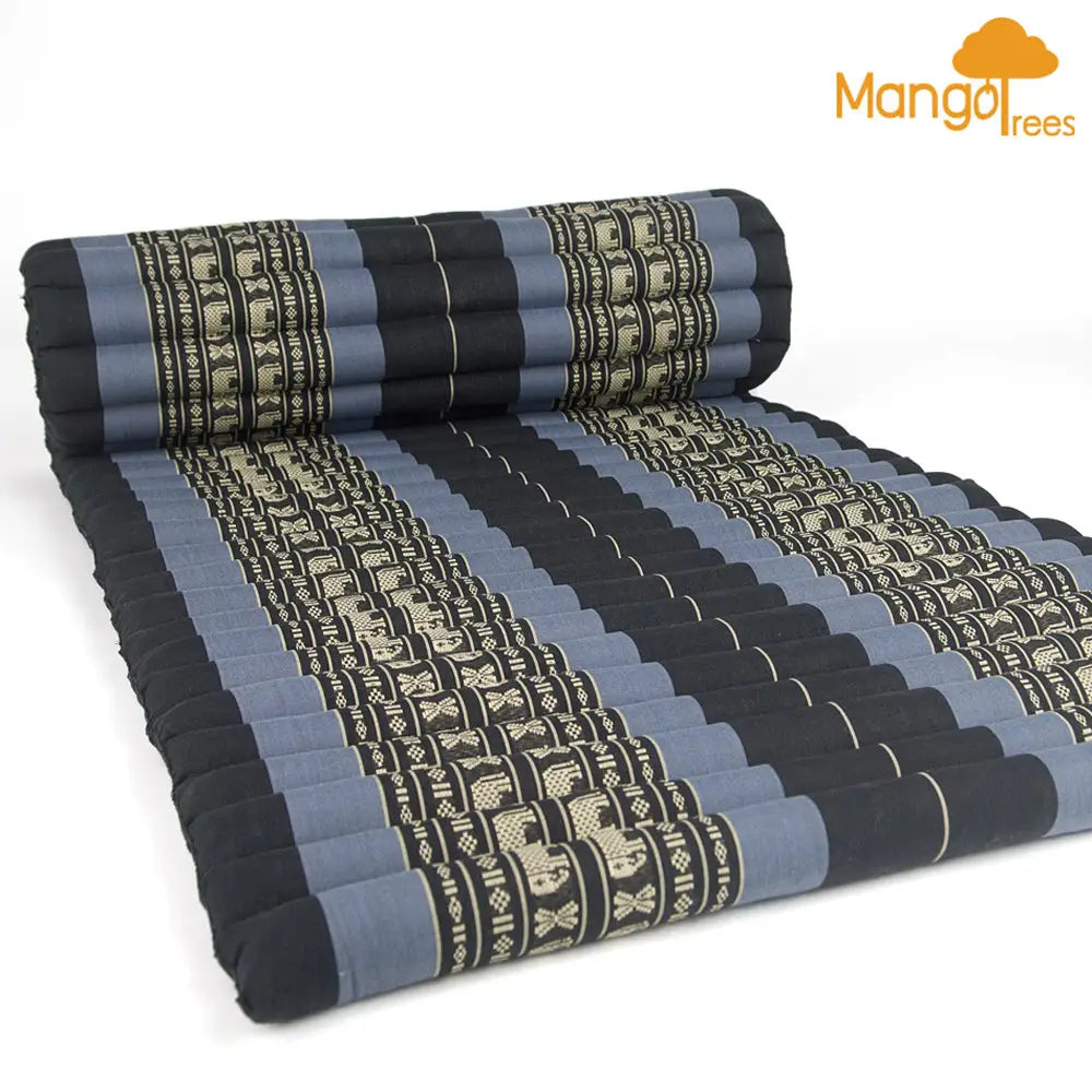 Thai Kapok Roll Up Mattress Foldout Mat BlueEle - Home & Garden > Decor
