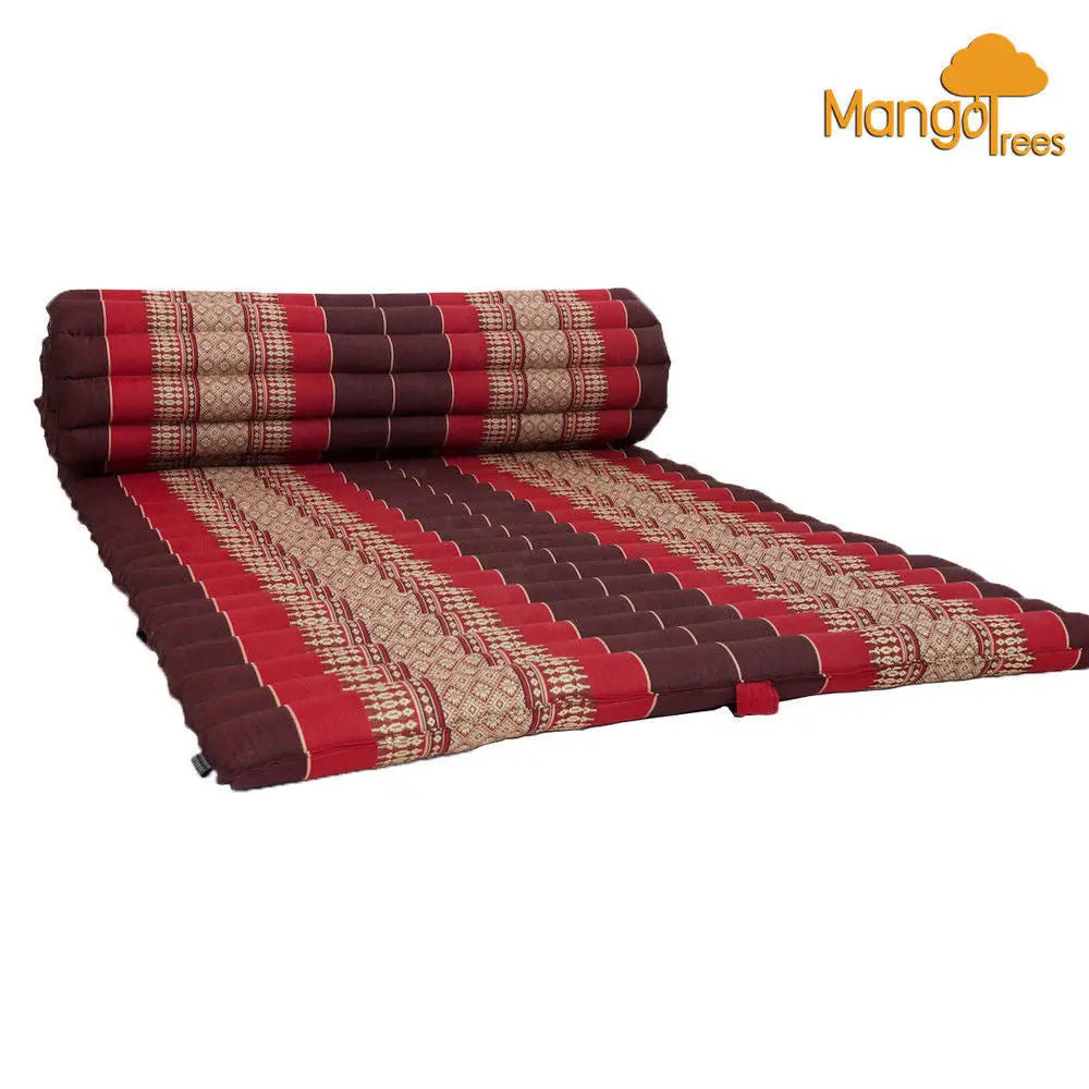 Thai Kapok Roll Up Mattress Foldout Mat Red - Home & Garden > Decor