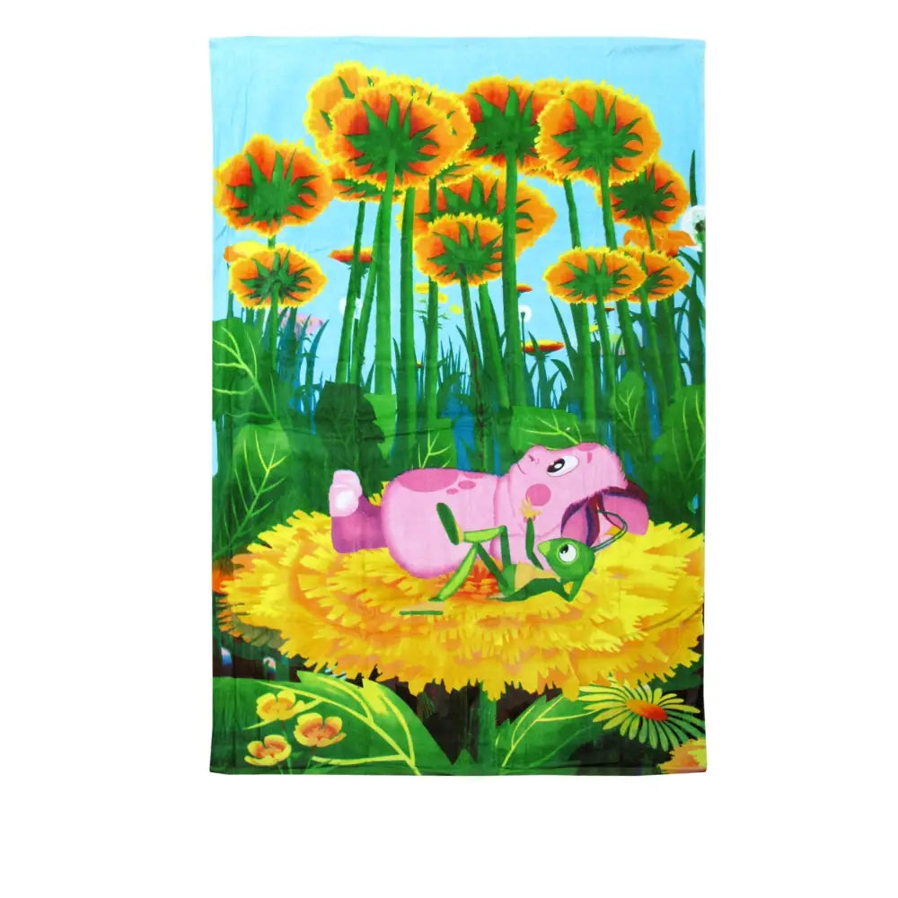 The Adventure of Luntik Beach Towel Rest on Flowers - Home & Garden > Bathroom Accessories