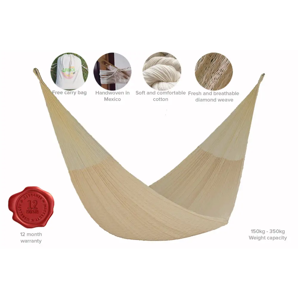 The out and about Mayan Legacy hammock Doble Size in Cream colour - Home & Garden > Hammocks
