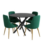 The Velvet Marble Table and Chair Set - Furniture > Dining