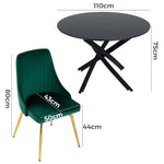 The Velvet Marble Table and Chair Set - Furniture > Dining