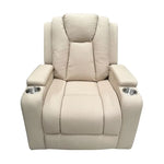 Theatre Electric Recliner Sofa Buckskin Fabric Single Latte - Furniture > Sofas > Sofas & Sofa Beds