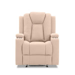 Theatre Electric Recliner Sofa Buckskin Fabric Single Latte - Furniture > Sofas > Sofas & Sofa Beds