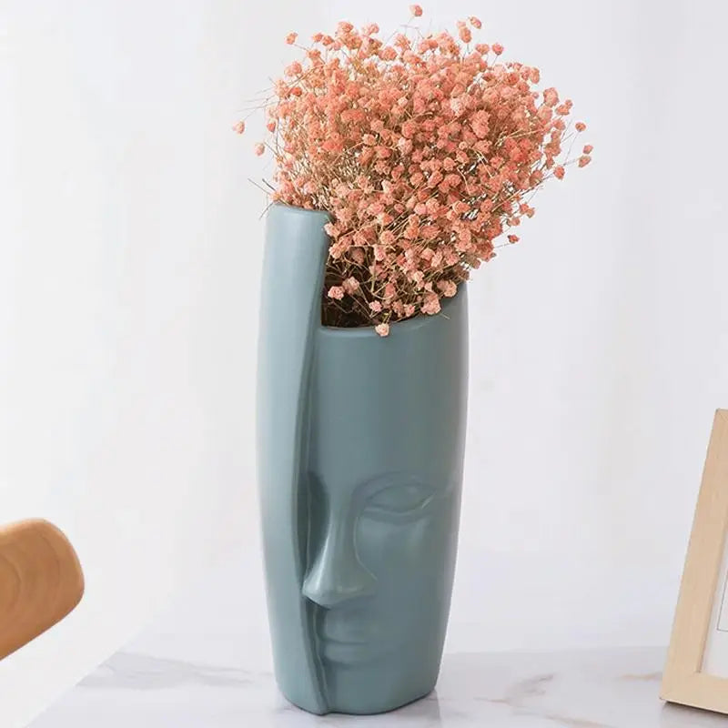 Thickened Drop-proof Vase with Dried Flower Ornaments - Rose Pink - Home & Garden > Decor > Vases & Table Decor