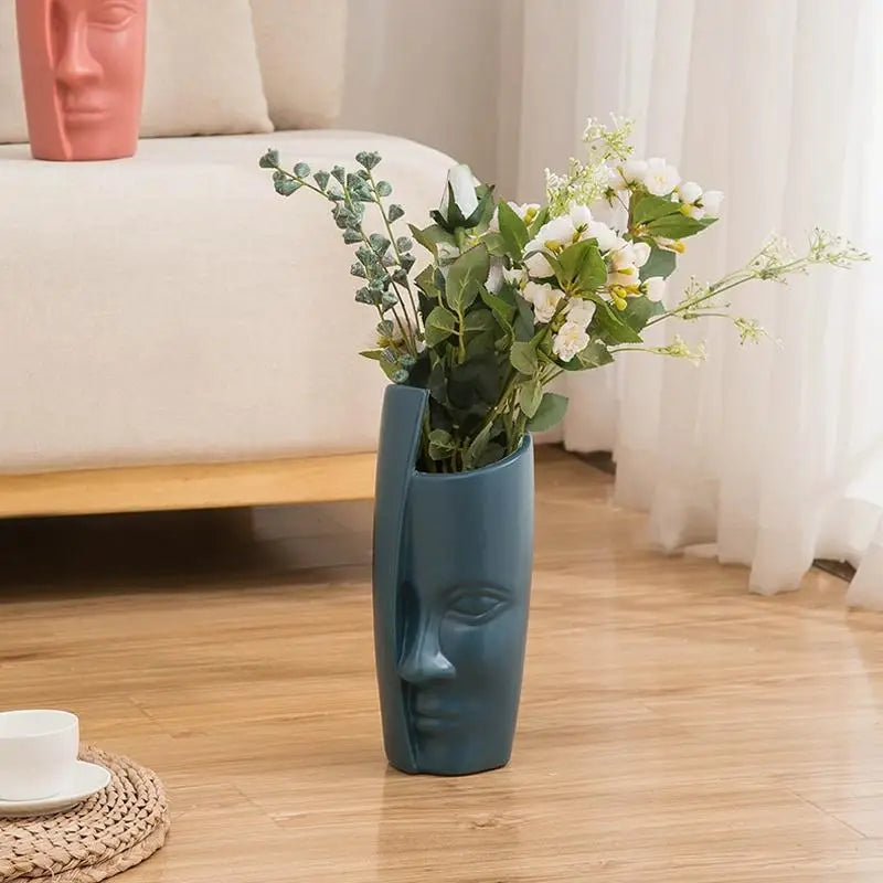 Thickened Drop-proof Vase with Dried Flower Ornaments - Rose Pink - Home & Garden > Decor > Vases & Table Decor