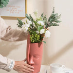 Thickened Drop-proof Vase with Dried Flower Ornaments - Rose Pink - Home & Garden > Decor > Vases & Table Decor