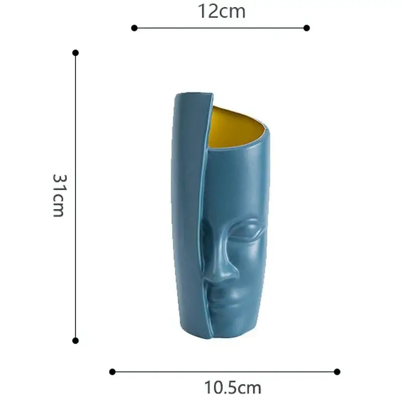 Thickened Drop-proof Vase with Dried Flower Ornaments - Sea Blue - Home & Garden > Decor > Vases & Table Decor