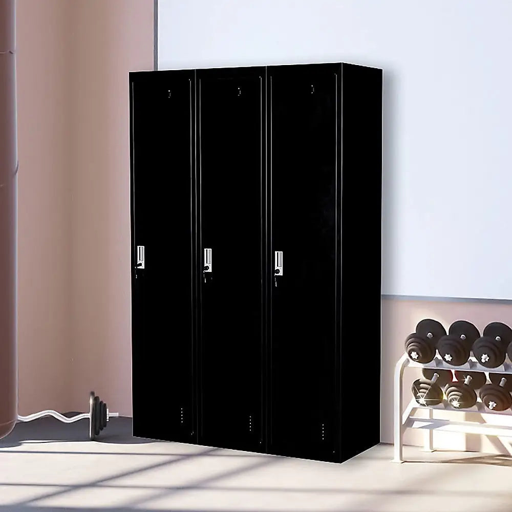 Three-Door Side by Side Office Gym Shed Storage Locker - Furniture > Office